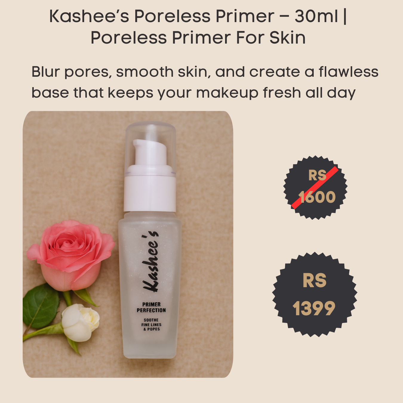 Kashee’s Poreless Primer – 30ml | Poreless Primer For Skin