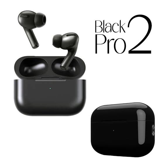 Black Pro 2 Wireless Earbuds – Bluetooth 5.1, Touch Control, Noise Cancelling, With Charging Case | Airpods