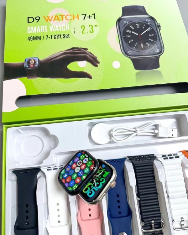 D9 Ultra Smart Watch Series 9 – 2.09″ Display | Bluetooth Calling | 7 Straps |