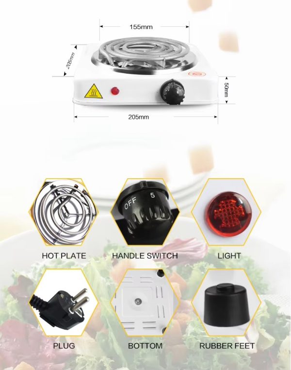 Electric Stove For Cooking – Hot Plate Heat Up In Just 2 Mins – Easy To Clean -metal Body