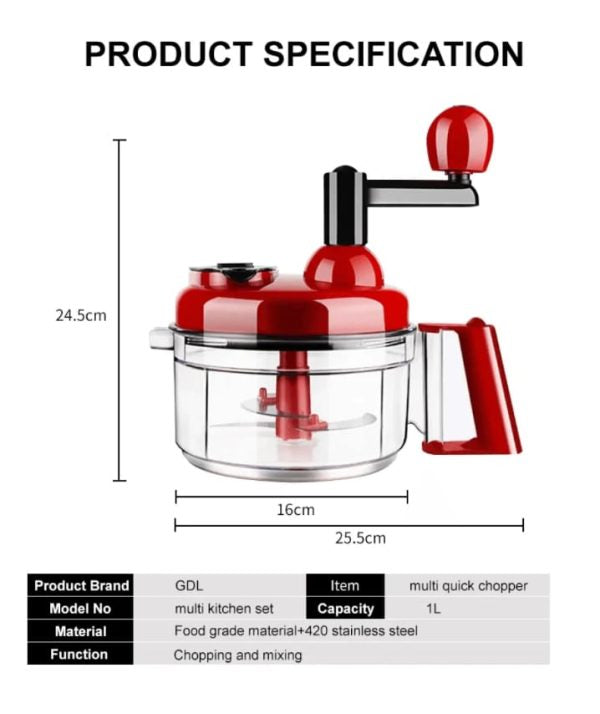Manual Hand Multifunction Speedy Vegetable Quick Chopper | Quick Chopper Vegetable – Onion Chopper | Kachomer Salad Machine