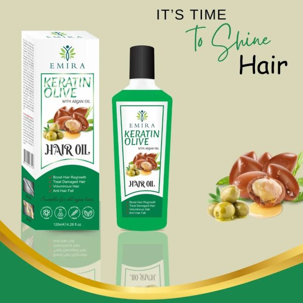 Pack Of 3 – Emira Keratin Olive With Argan Hair Oil | Red Onion With Black Seed Hair Oil | Rice + Collagen With Minerals Hair Oil – 120ml