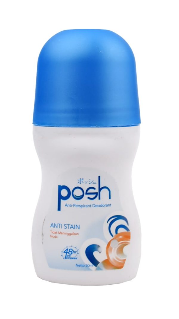 Posh Anti-stain Roll-on Deodorant – 48hr Sweat & Odor Protection, Anti-perspirant For All-day Freshness – 50ml