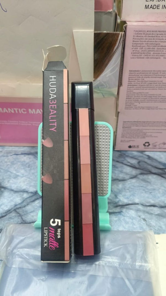 5 In 1 Huda Beauty Lipstick Nude Shades Matte Lipsticks Waterproof