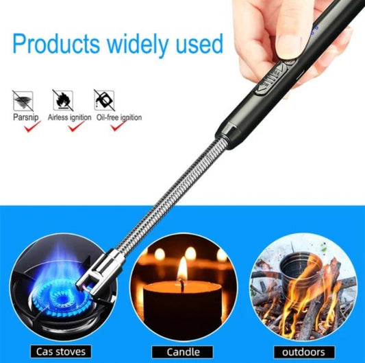 Arc Lighter With Usb Charging,flameless Windproof,led Battery Display,safety Switch,rotate 360 Degrees,for Aromatherapy
