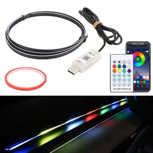 Car Usb Rgb Neon Optic Strip Ambient Light | Applicable To Any Model