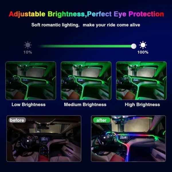 Car Usb Rgb Neon Optic Strip Ambient Light | Applicable To Any Model