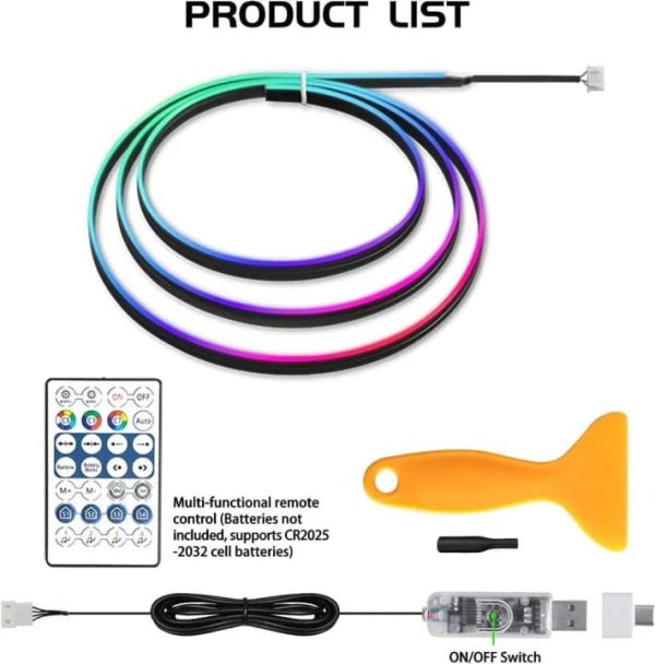 Car Usb Rgb Neon Optic Strip Ambient Light | Applicable To Any Model