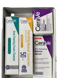 Cerave 4 In 1 Skincare Kit Night Cream, Sunblock, Cleanser & Serum