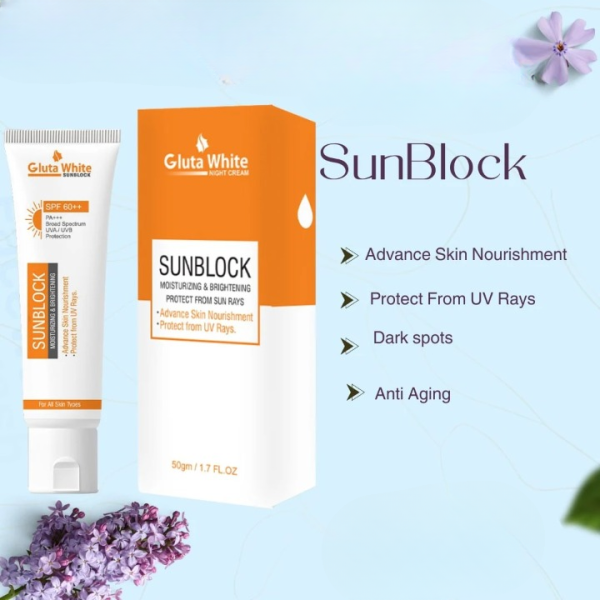 Glutawhite Skin Brightening Sunblock Spf60 – Advanced Uva/uvb Protection, Oil-free & Long-lasting Moisture