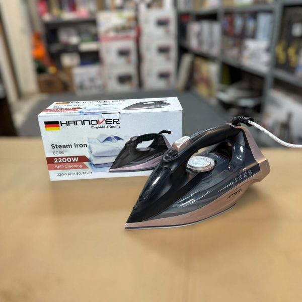 Hannover Steam Iron – 2200w German Lot | Ceramic Soleplate, Vertical & Burst Steam, Self-cleaning, Adjustable Temperature Control