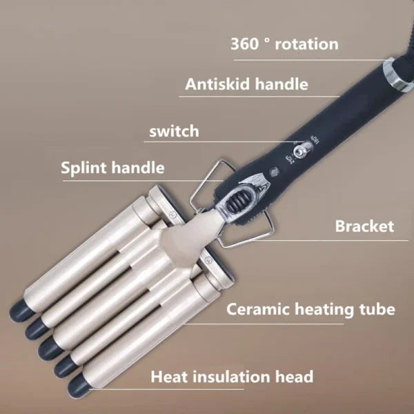 Mo-6003 Hair Curler Professional Hair Straightener For Curly And Wavy Hair 5 Tubes