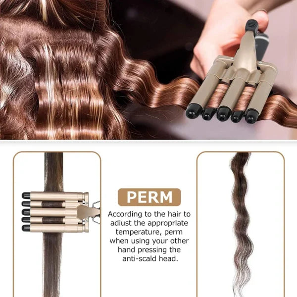 Mo-6003 Hair Curler Professional Hair Straightener For Curly And Wavy Hair 5 Tubes