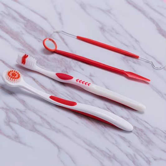 Oral Care Brush Kit 4 In 1 | Best Quality Oral Care Kit 04 Pcs – Oral Hygiene Oral Care ( Random Color )