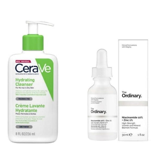 Pack Of 2 Cerave Hydrating Cleanser 236 Ml + Niacinamide Serum 30ml Deal