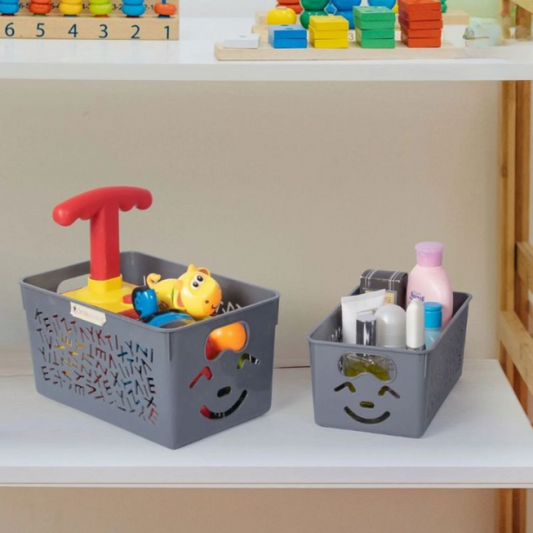 Pack Of 3 Smile Basket | Storage Organizer Basket | Multipurpose Baskets For Kitchen, Home, Office & Bathroom (random Color)