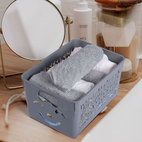 Pack Of 3 Smile Basket | Storage Organizer Basket | Multipurpose Baskets For Kitchen, Home, Office & Bathroom (random Color)