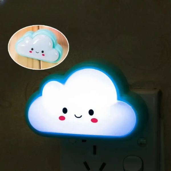 Smiley Cloud Plug-in Led Night Light – Soft Warm Glow Baby Lamp, Kids Night Light For Bedroom & Nursery