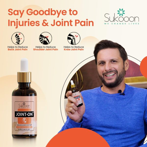 Sukoon Joint On Essential Oil Blend For Pain In Joints, Back Pain, Arthritis Pain, Knee Pain, Tennis Elbow, Strains And Sprains – 30ml