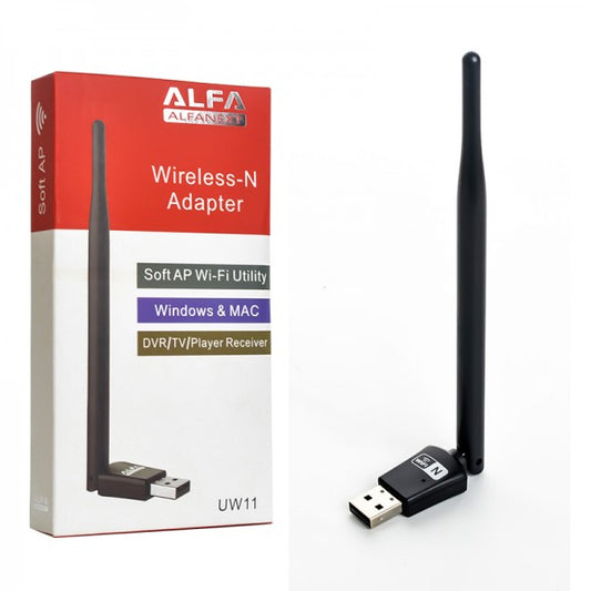 Uw11 Alfa Net Wireless-n Usb Wifi Adapter With Antenna